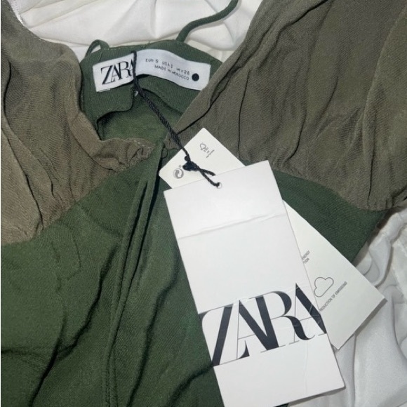 Zara green flowy tie dress - Picture 5 of 5